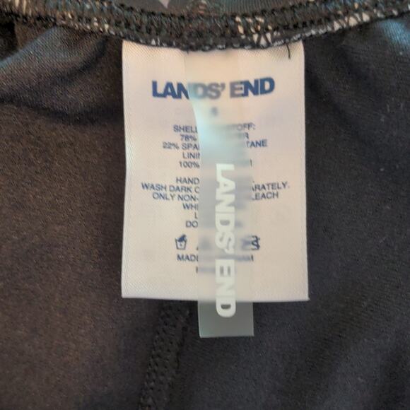 LANDS END Black Gray Slimming Scoop Neck One Piece Swimsuit 6 - Picture 8 of 9